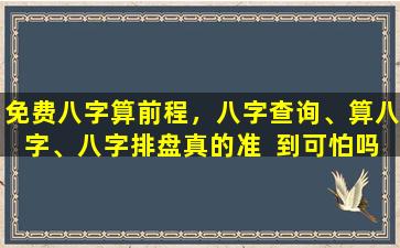 免费八字算前程，八字查询、算八字、八字排盘真的准  到可怕吗